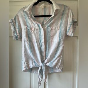 Tie front short sleeve shirt from Anthropologie